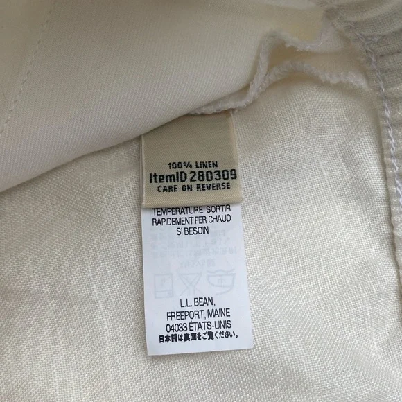 L.L. Bean Linen Classic Fit Straight Midi Skirt Size 18 Reg White A Line Basic - Picture 9 of 16